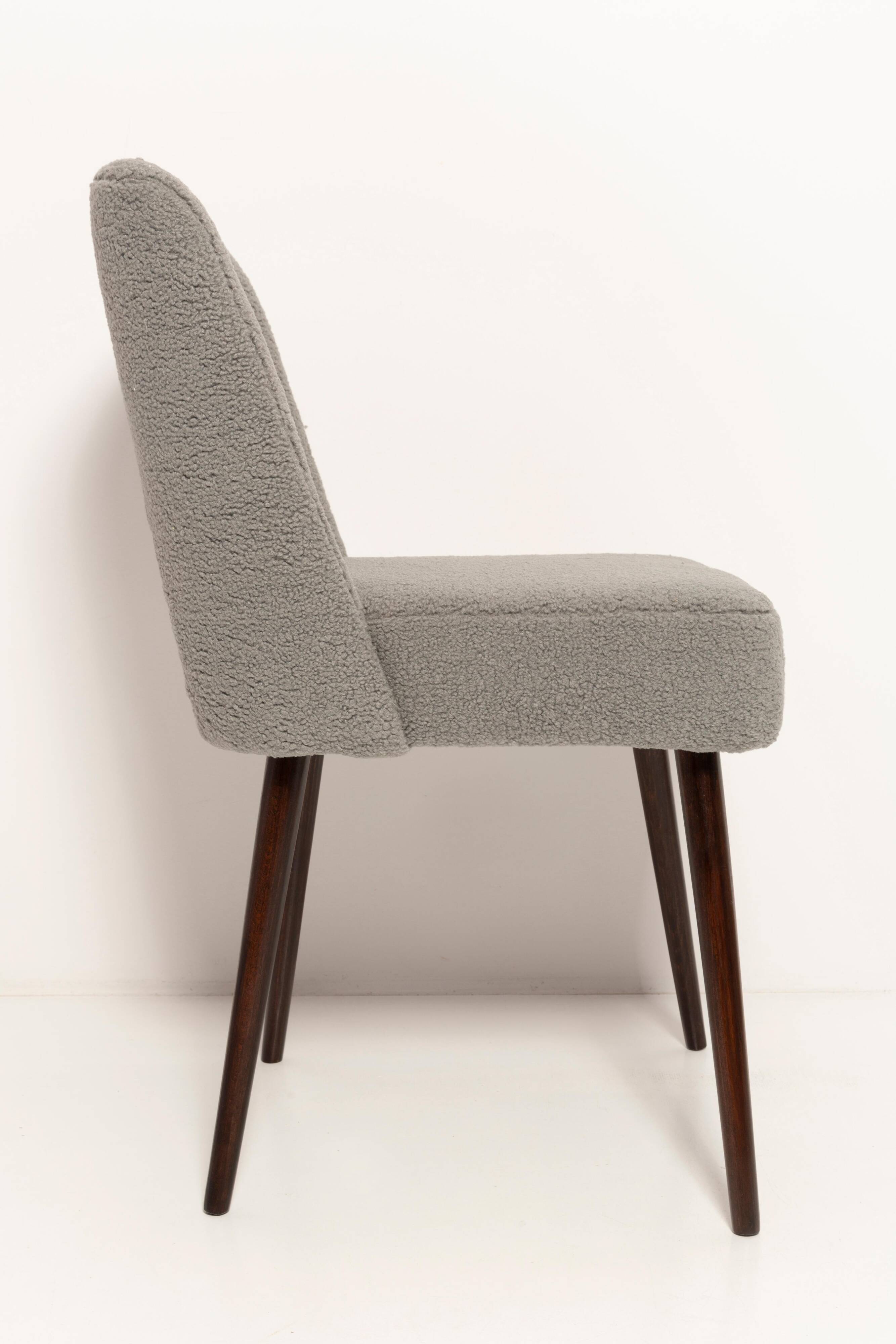 'Shell' Chair in Grey Boucle, Europe, 1960s