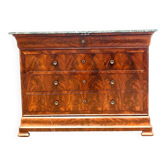 Commode Louois Philippe a double doucines en acajou et placage XIX siècle
