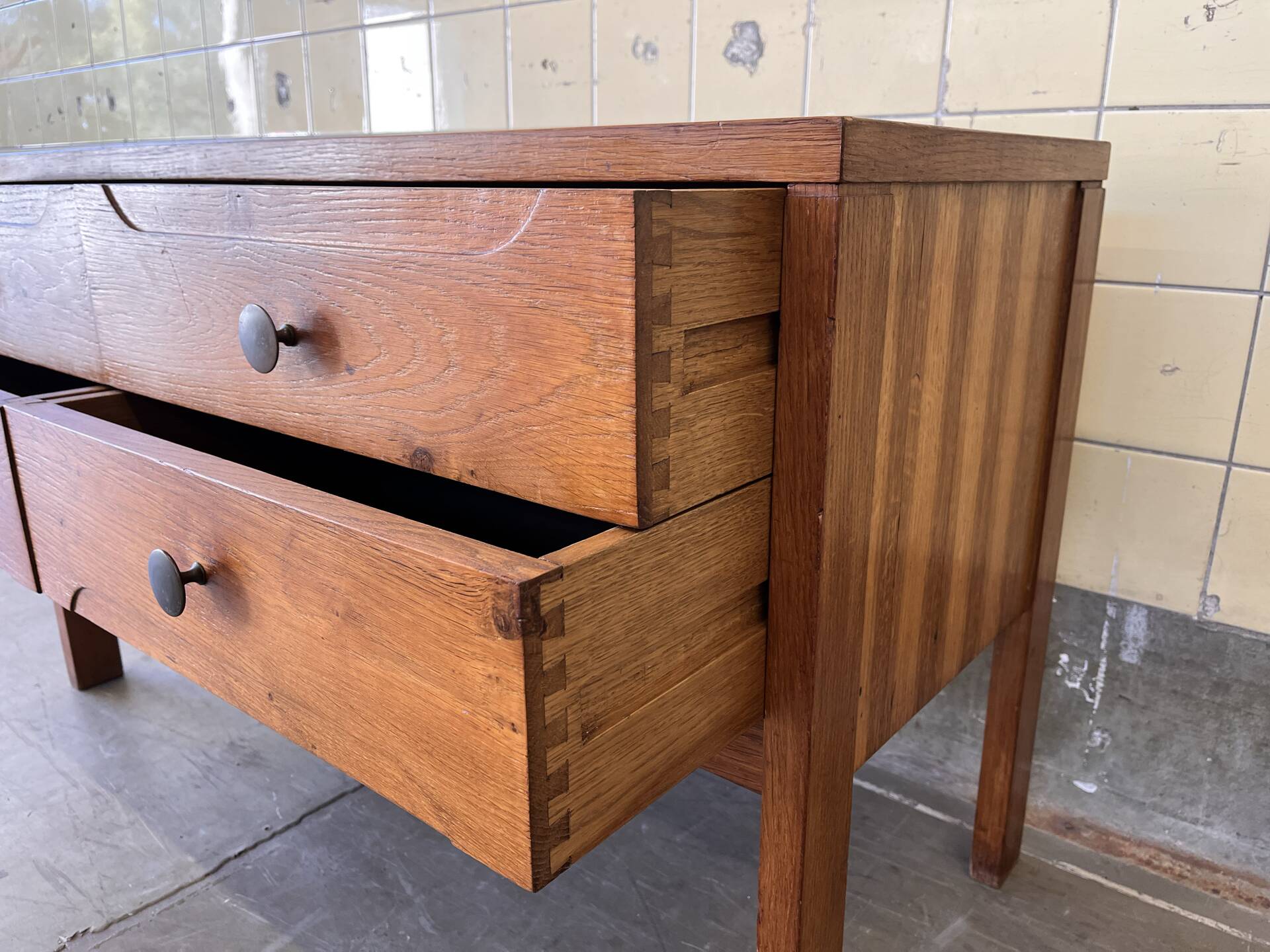Vintage elm wood cabinet