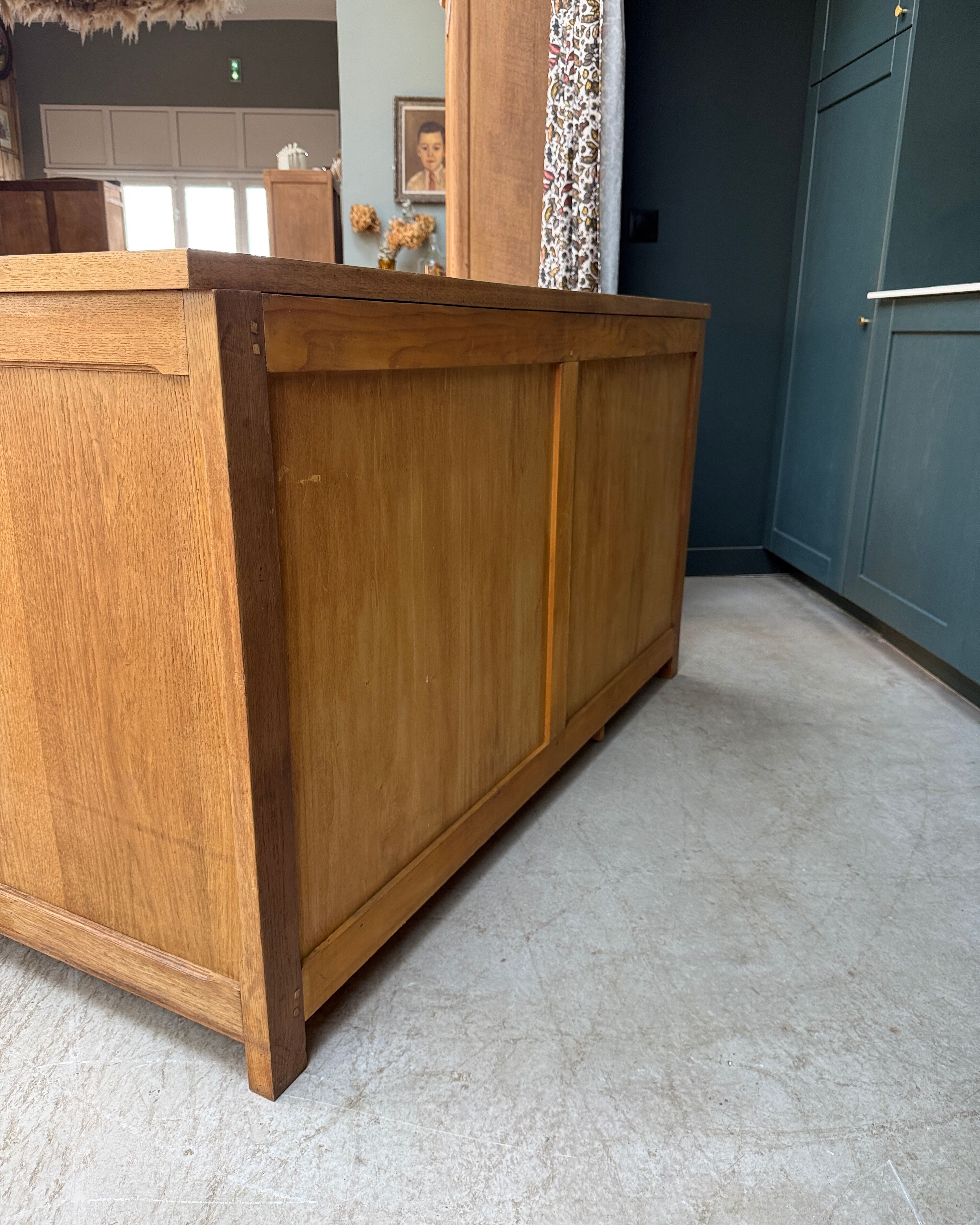 Renovated oak workbench island