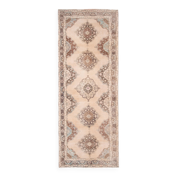 Vintage Turkish hallway rug 137x364 cm