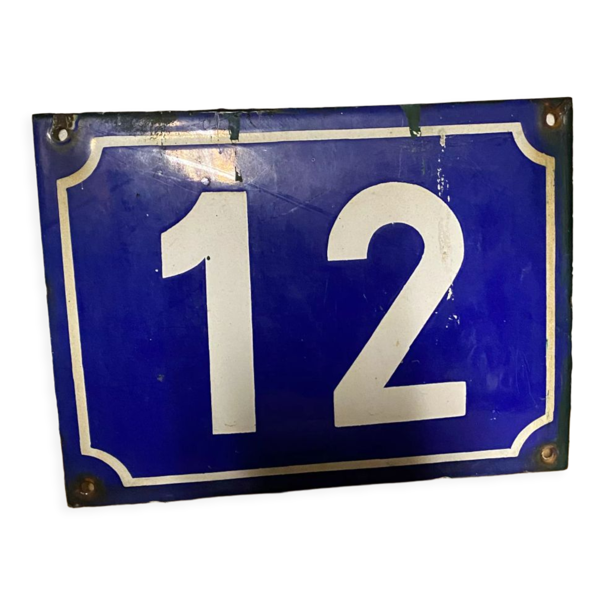 Old enamelled plaque number 12