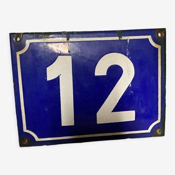 Old enamelled plaque number 12