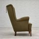1960s, Danish highback armchair, original green furniture wool.