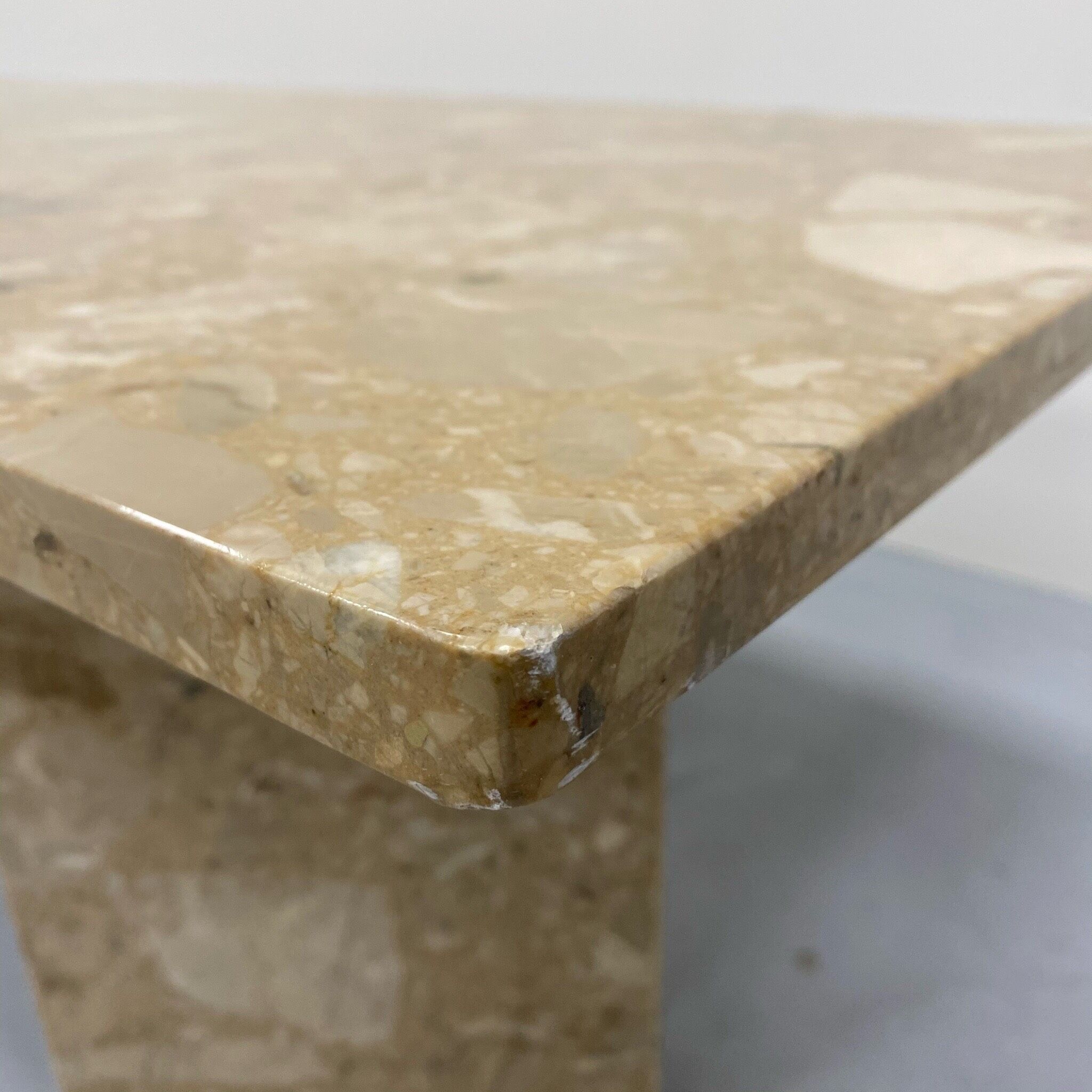 Fossil-bearing marble coffee table 70s