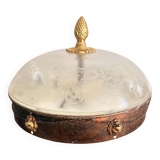 Neo-Classical Ceiling Light Frosted Glass Empire Directoire Lion Head