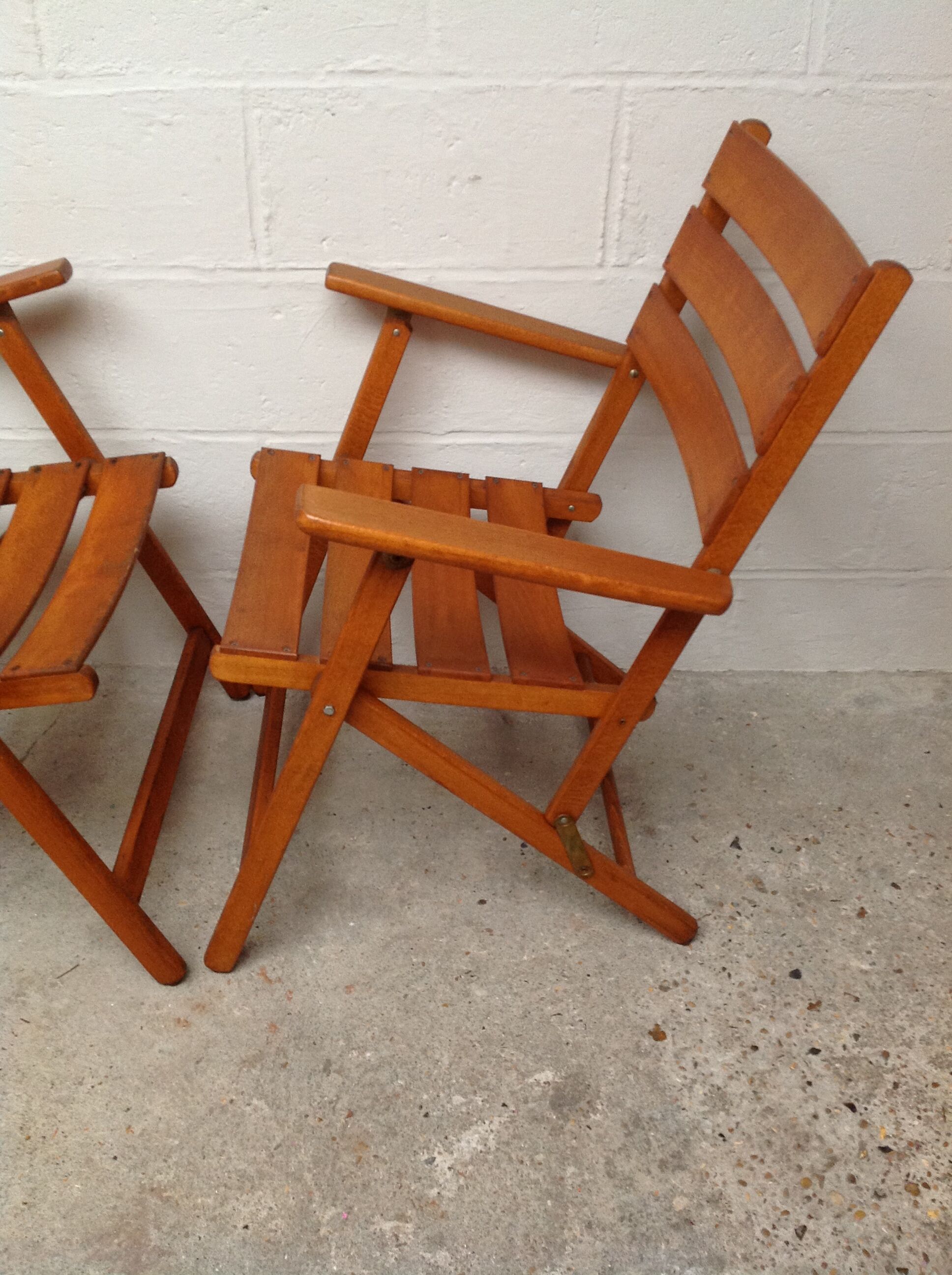 Teak folding chairs