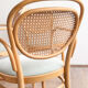 Ensemble de 4 chaises Thonet 215P en hêtre avec cannage d’origine et velour