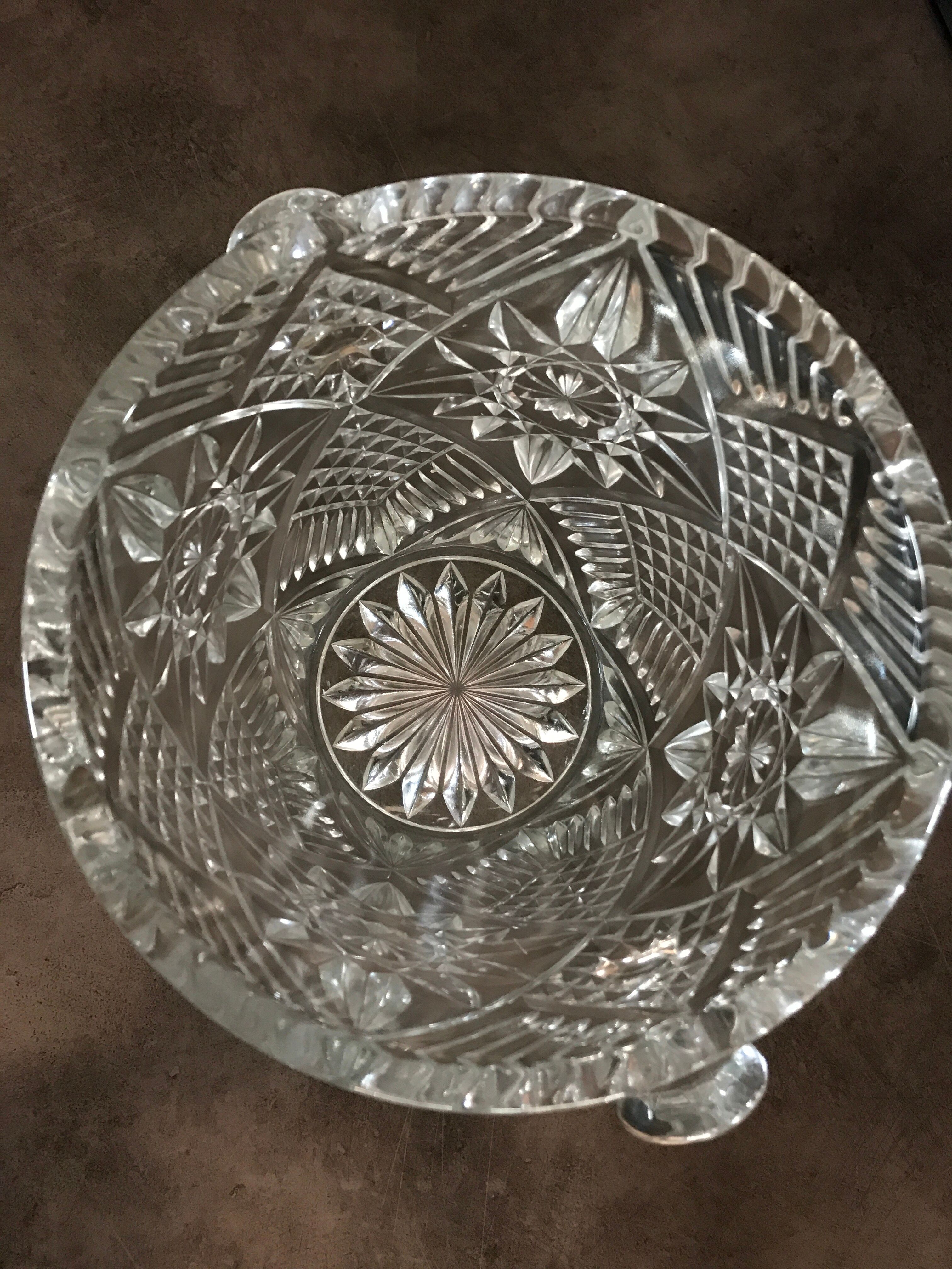 Champagne bucket in glass or crystal called bohemian