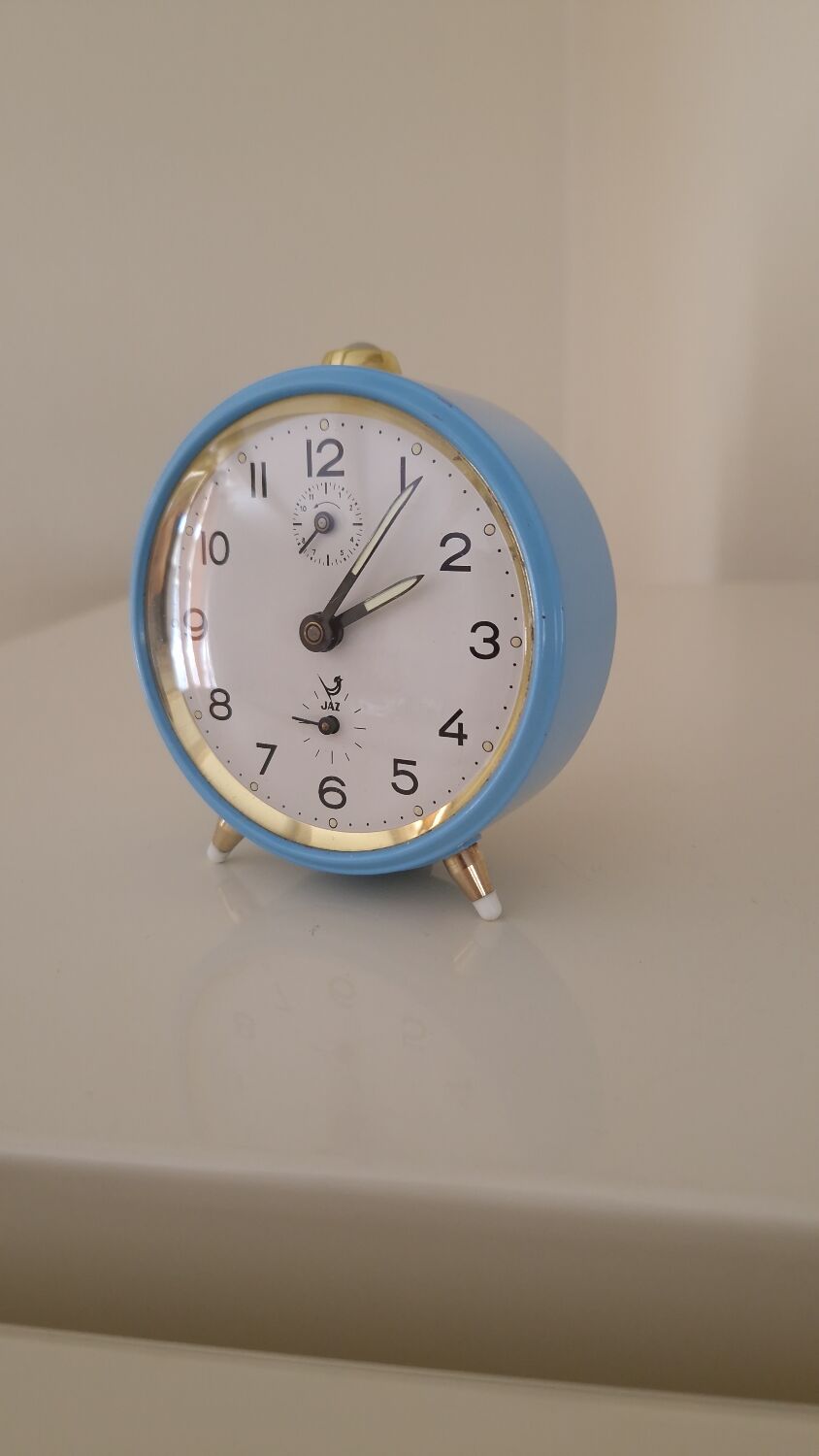 Réveil Jaz bleu vintage