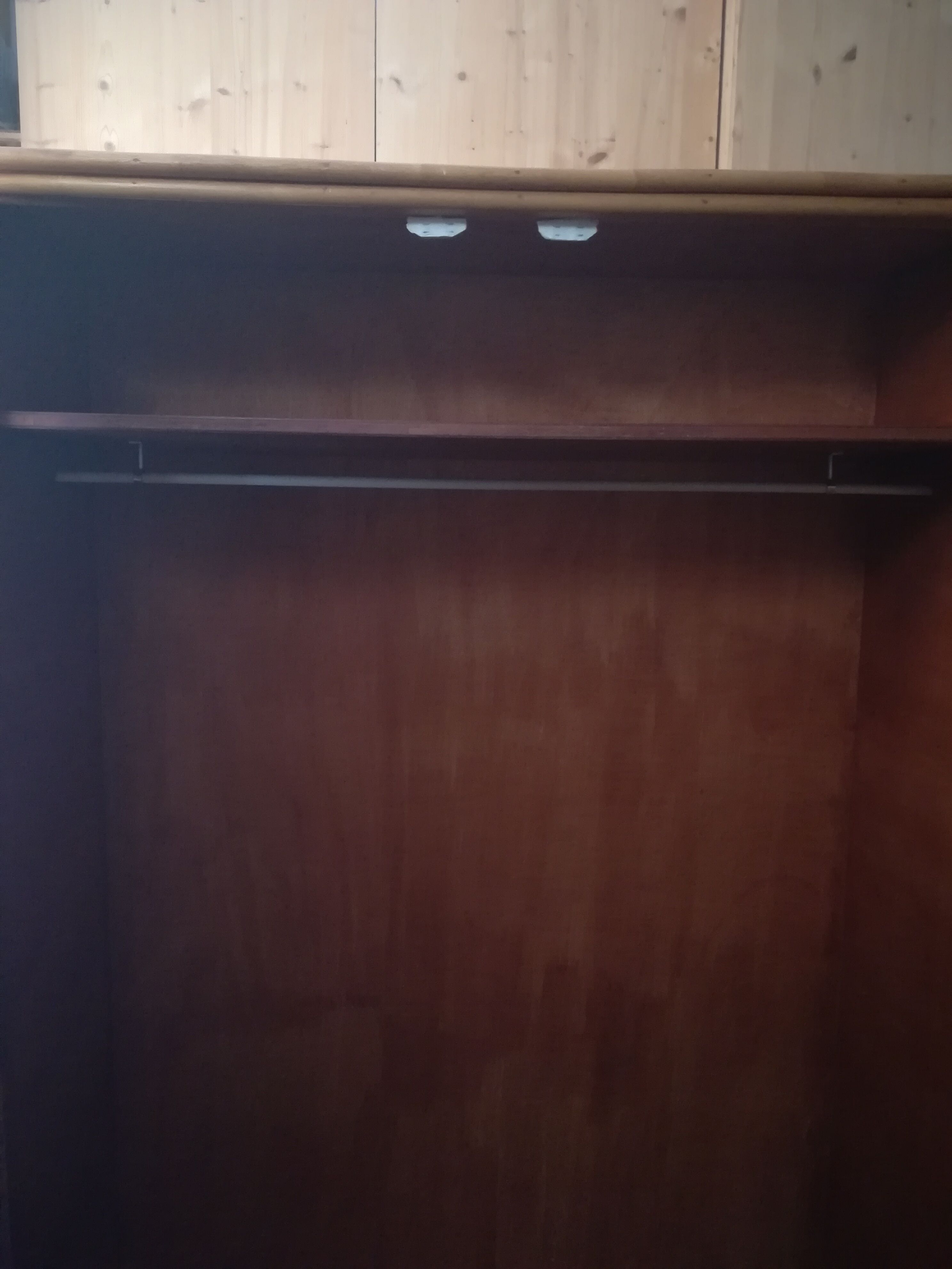 Wardrobe in rattan, caning and velvet