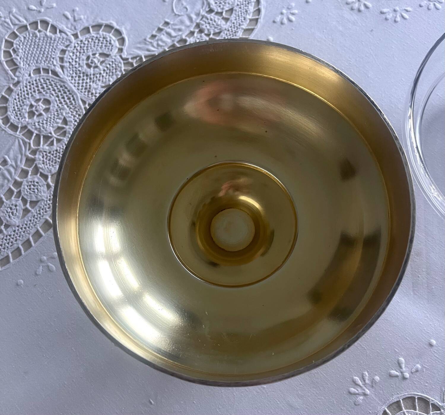 Coupe ancienne en verre et métal argenté