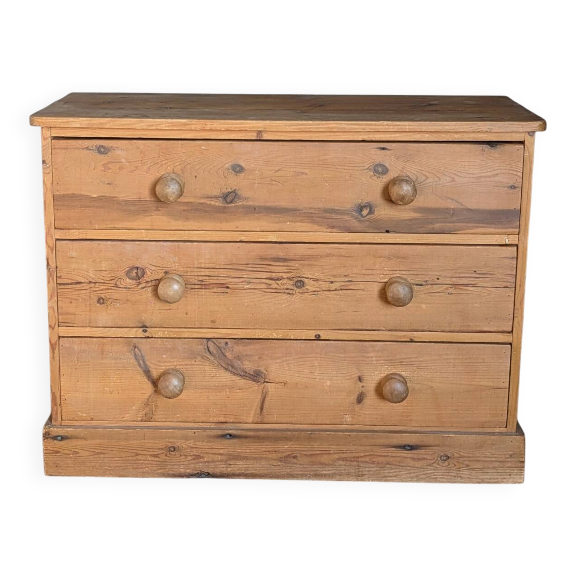 English pine chest of drawers