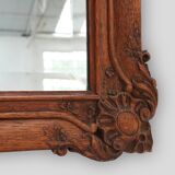 Baroque carved wooden beveled mirror in Louis XV style, France 1900s