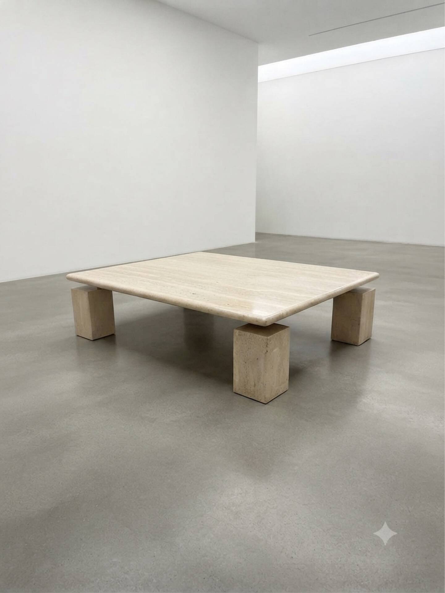Sculptural coffee table in travertine - Attributed to Piero De Longhi, It