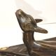 Art Deco Bookends of Doe Lying on Portor Marble