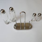 design Ettore Sottsass set Alessi the poor vinegar oil in glass and metal