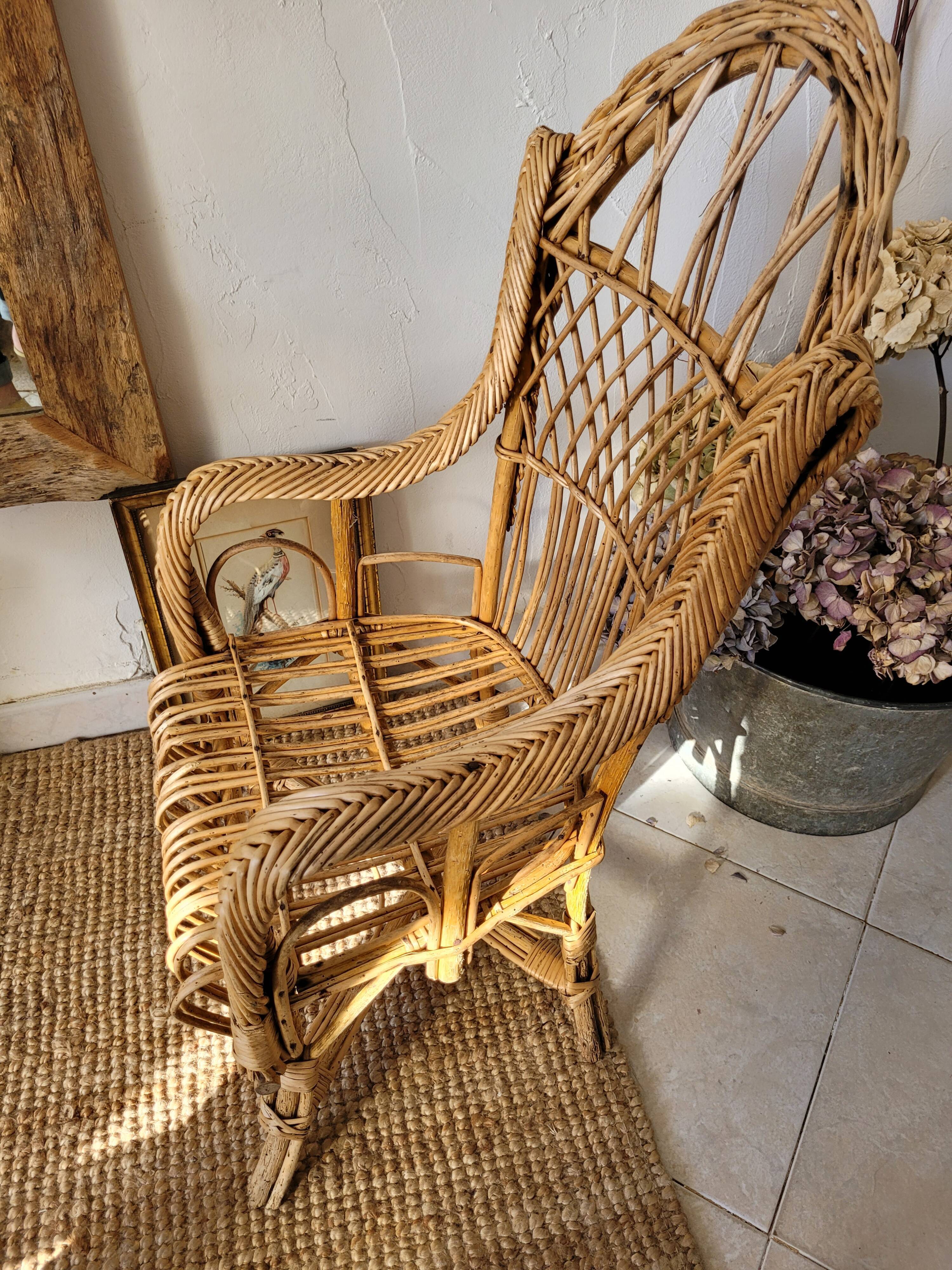 Vintage rattan armchair