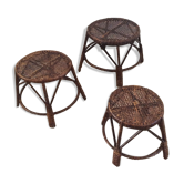 1960s plant holders series in rattan