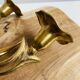 3-armed candlestick, brass flower bouquet