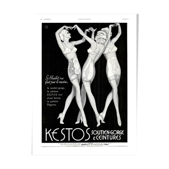 Affiche vintage années 30 Kestos Lingerie