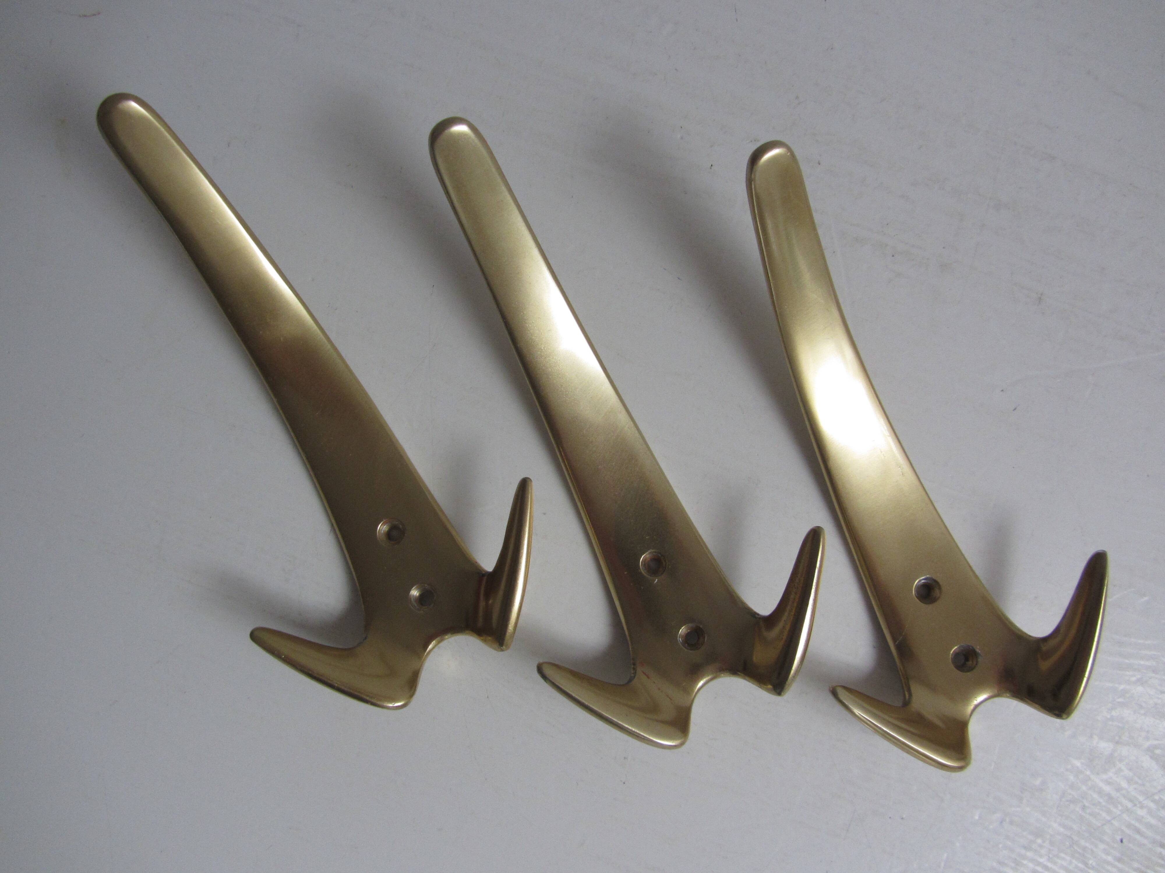 Vintage Carl Auböck Design Wall Hooks, Double Coat Hook