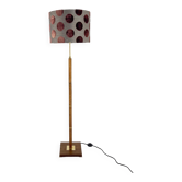 1960s Brass & Wood Floor Lamp, Denmark, Restored