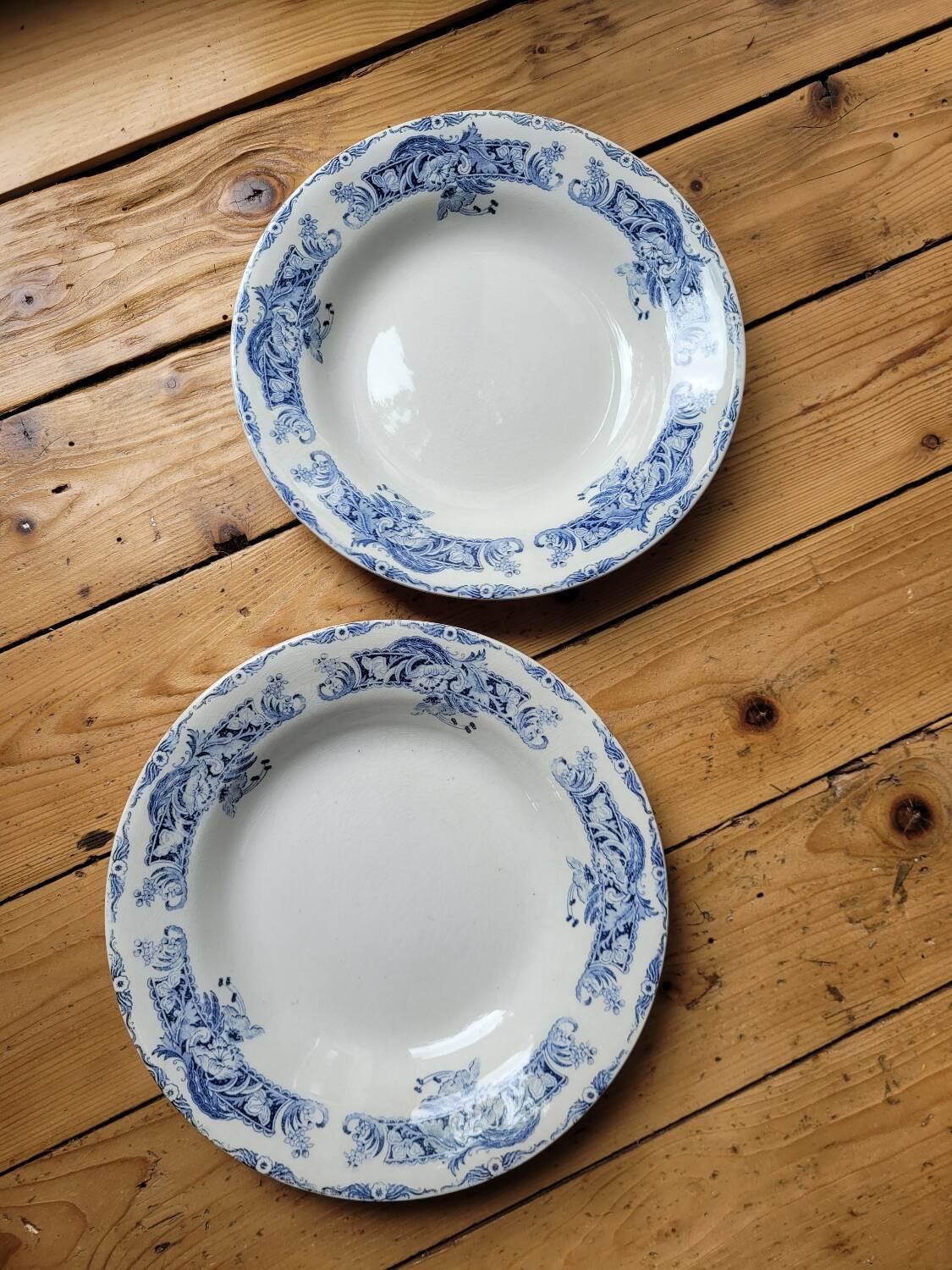 9 Ceylan soup plates from Creil and Montereau Labrador