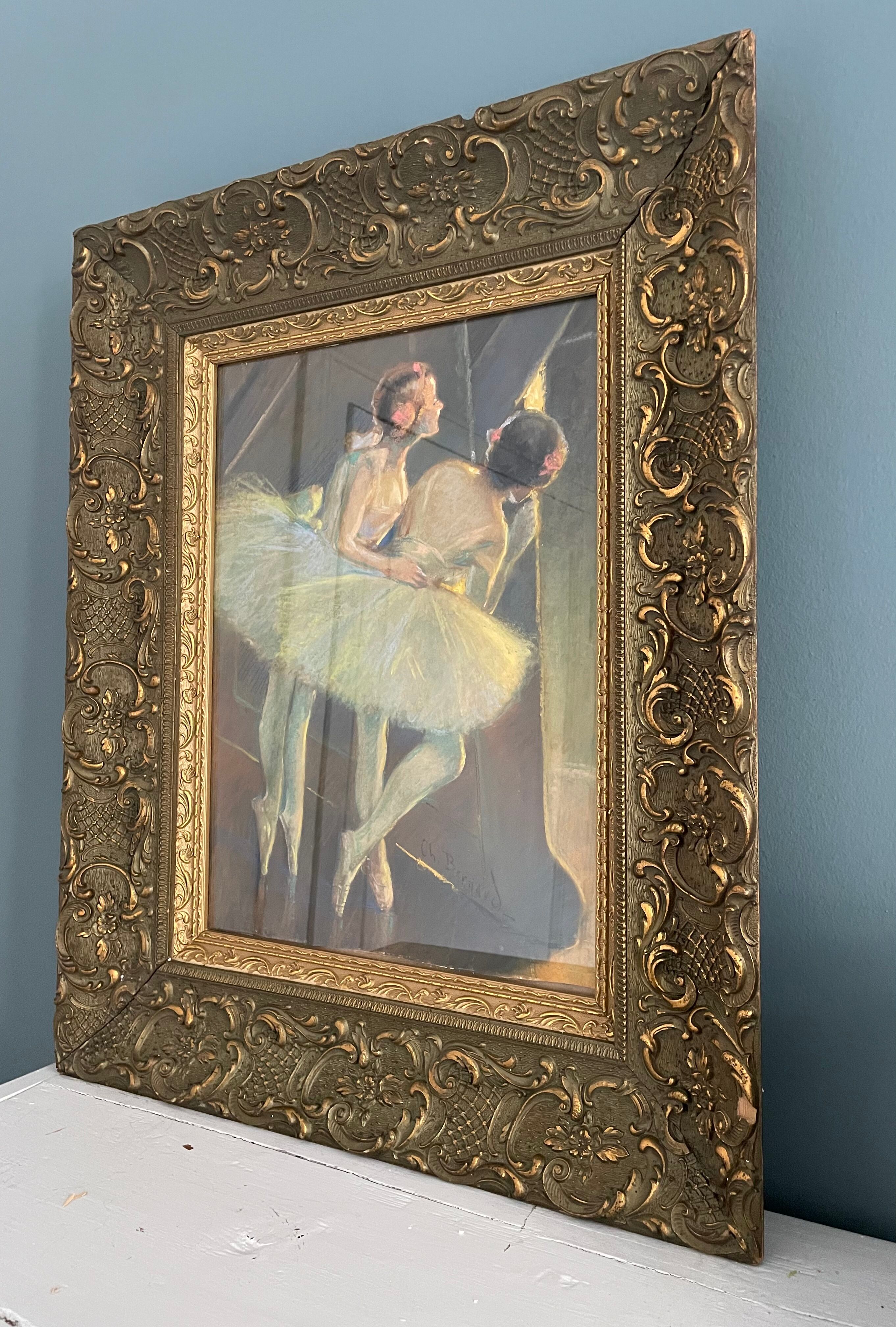 Pastel painting entitled "dance competition" by Charles Bernard 1933