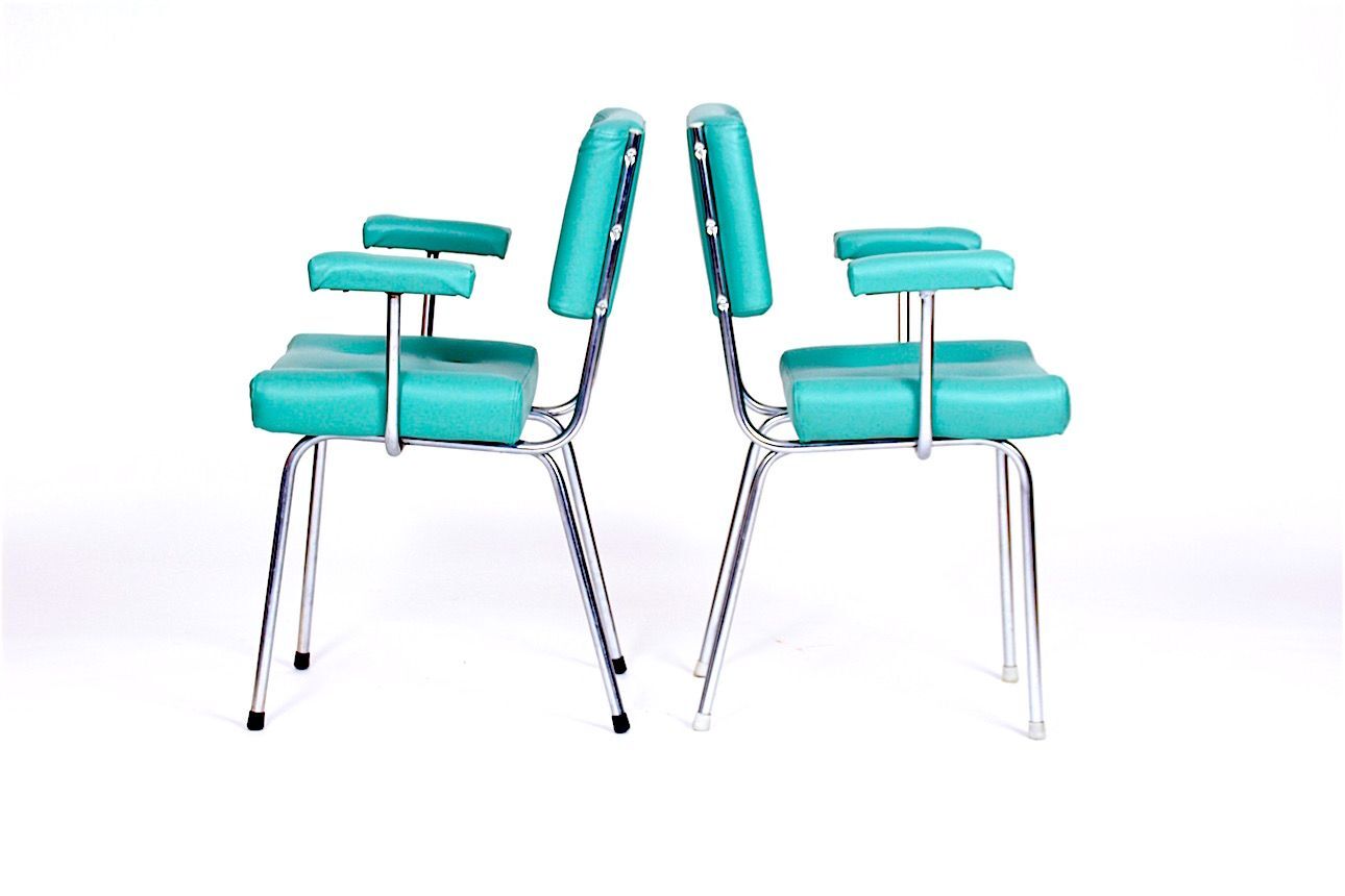 Chrome 1970 vintage lounge chairs s