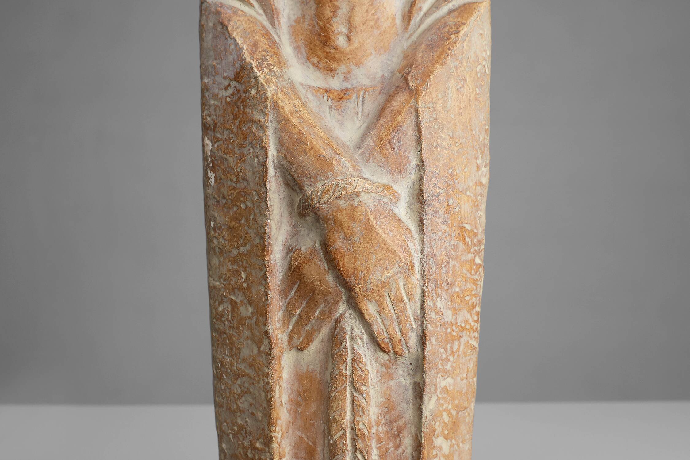 Religious Statue Jesus Christ in Art Deco style by belgian artist André Tea