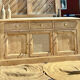 Renovated enfilade - solid raw wood sideboard with cane work