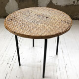 Wicker and metal coffee table