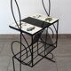 1960s metal and ceramic magazine and record rack