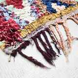 Moroccan Berber rug Boucherouite vintage 2.58x1.55m