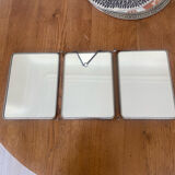 Vintage barber triptych mirror 1950 18x24cm