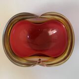 Ashtray sommerso red doubled yellow