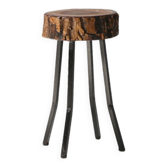 Tabouret en tronc d’arbre massif vers 1940