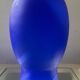 Lampe champignon en pâte de verre bleu et blanc