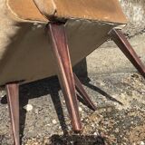 Vintage velvet armchair compass foot