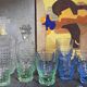 Nine colored art-deco glasses 40s