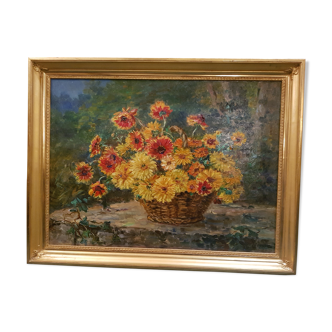 Painting Still Life with bouquet