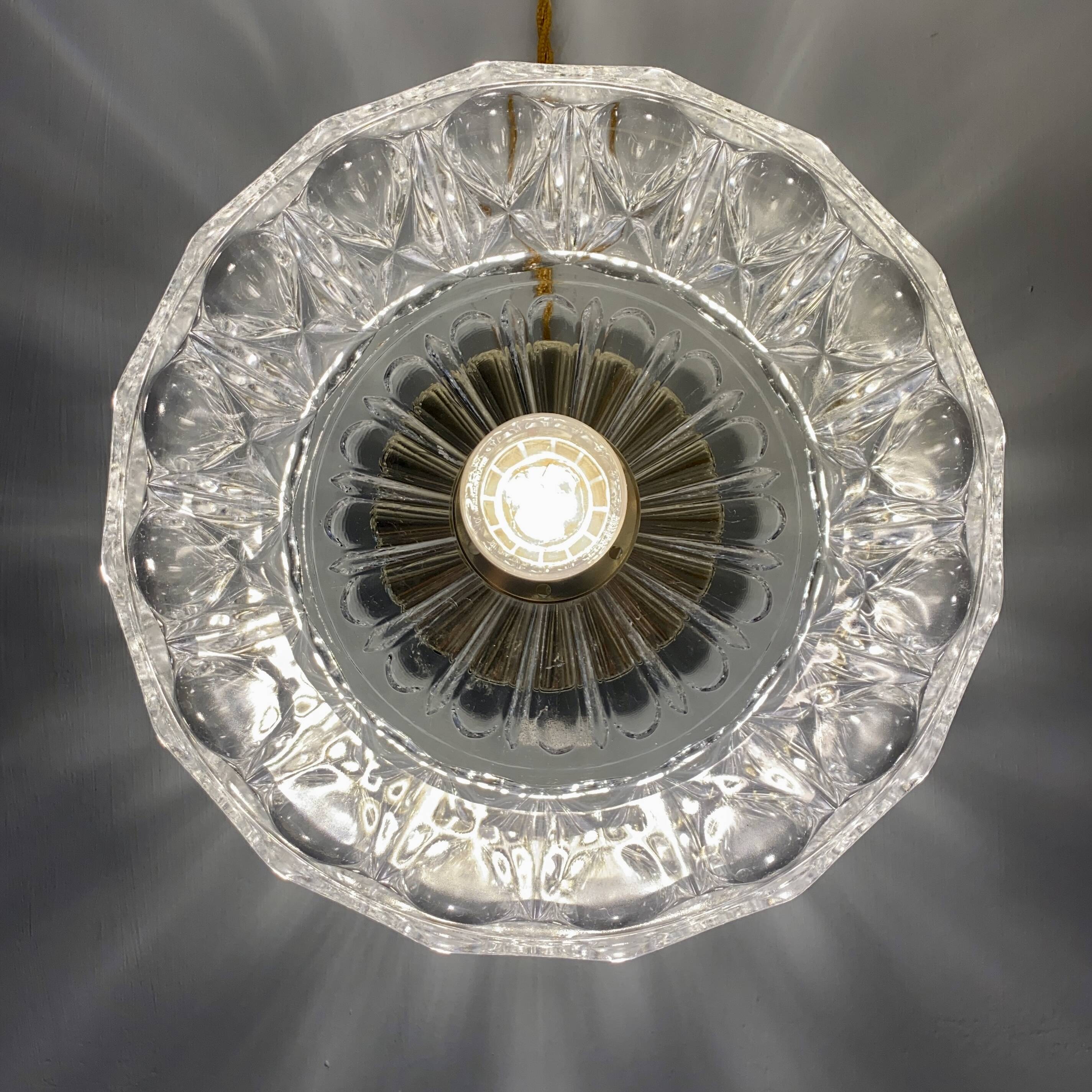 Vintage molded glass lampshade - tableware collection -