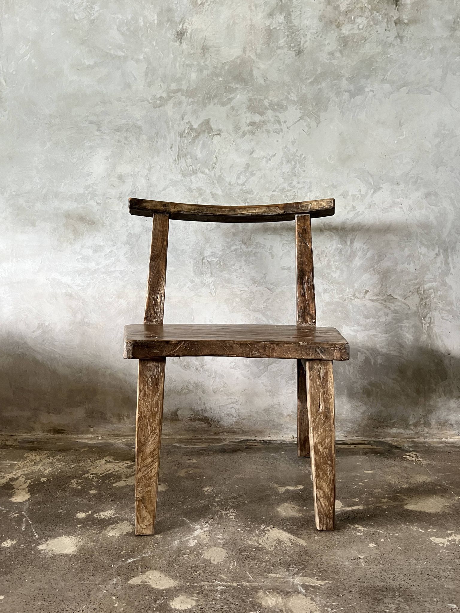 Large old teak chair or armchair H84 L60