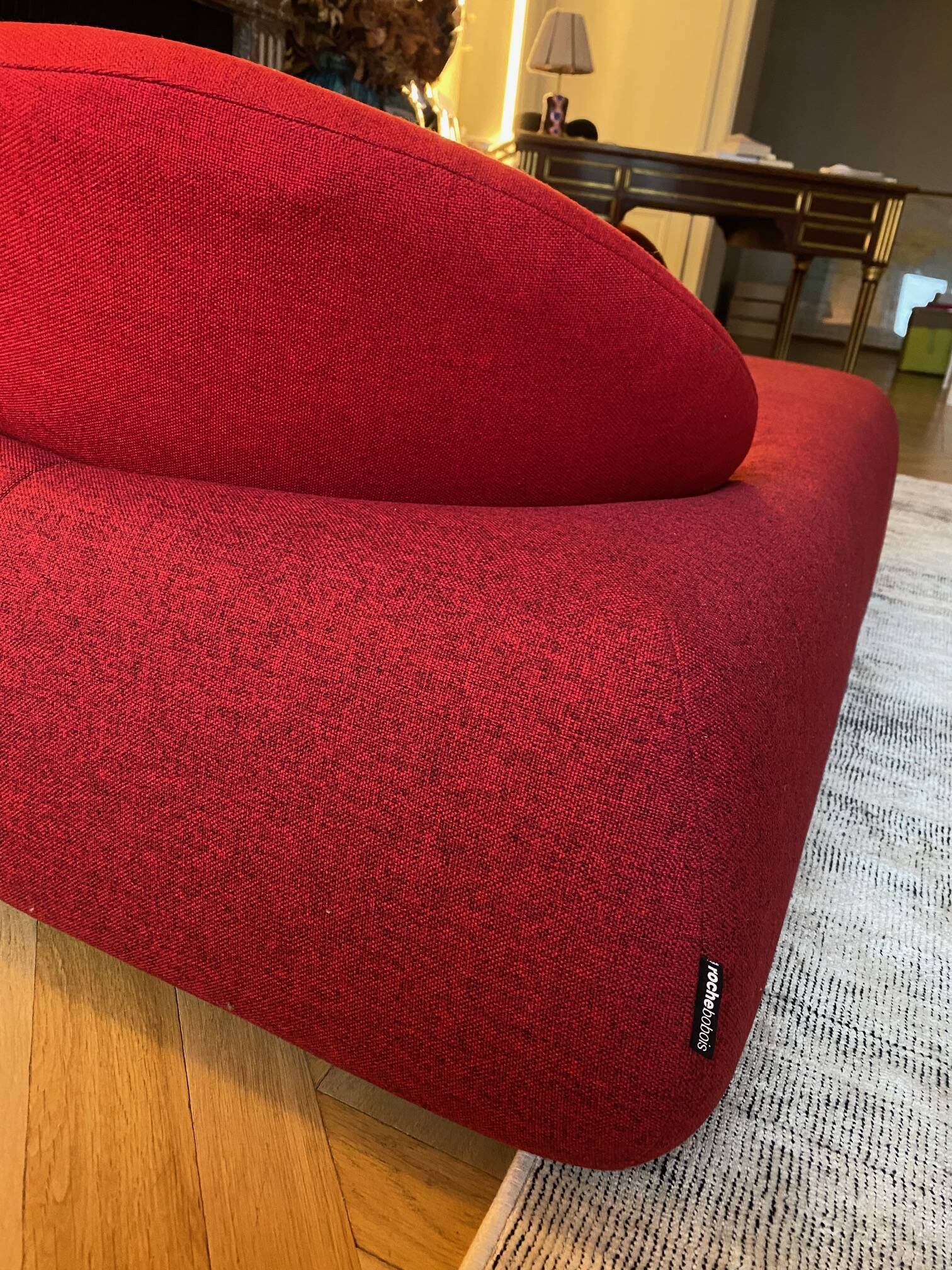 Red designer armchair Roche and Bobois