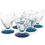 Set de 6 verres à pieds bleus