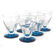 Set de 6 verres à pieds bleus