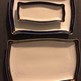 Series of 3 imperial porcelain trays Russia Kuznetsov