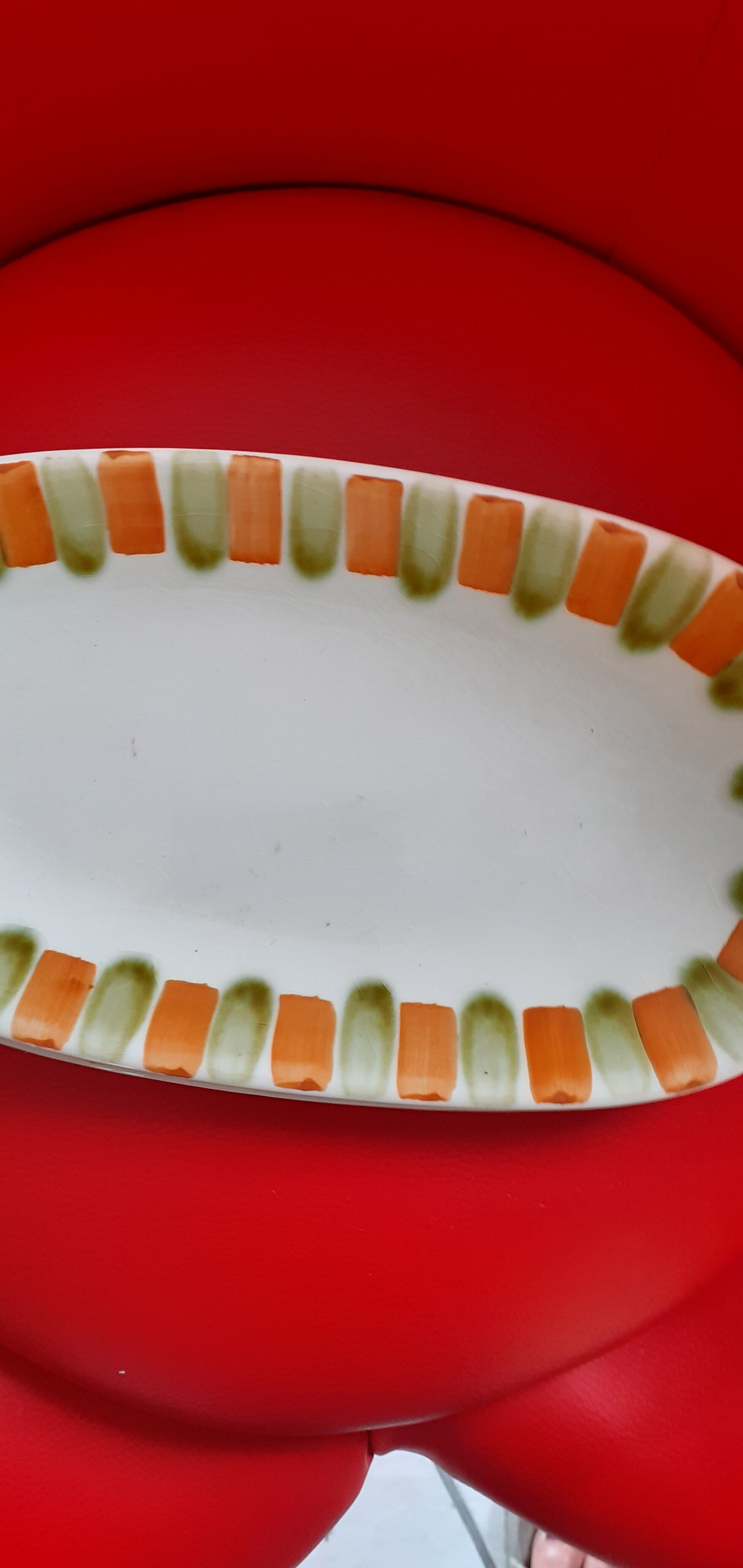 2 hand-painted ravier. Gien 70s