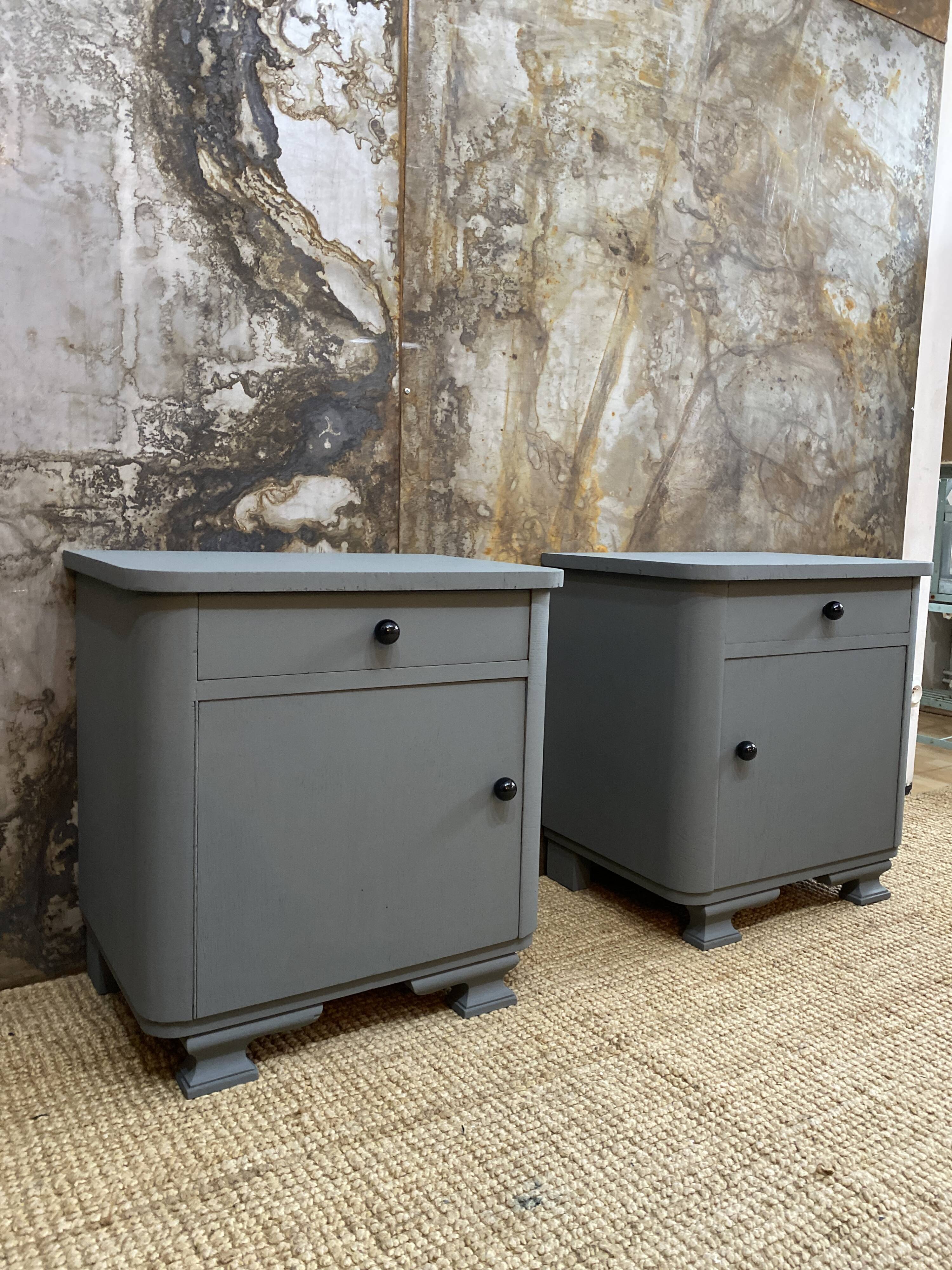 Pair of bedside tables 50s slate